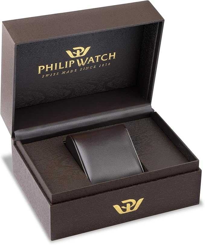 Orologio Philip Watch automatico con cinturino di pelle nero e cassa in acciaio
