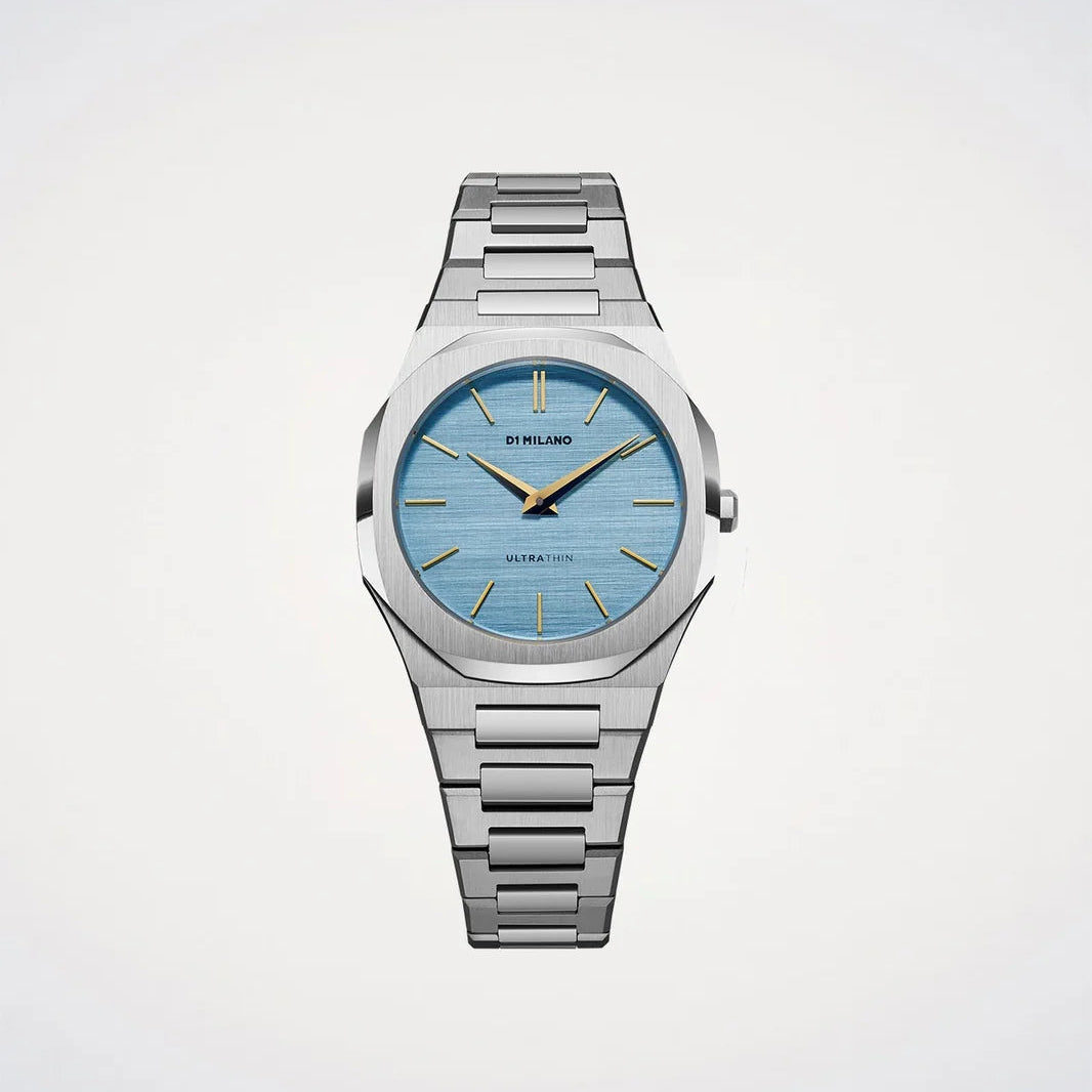Orologio D1 Milano in acciaio con quadrante silver-blu