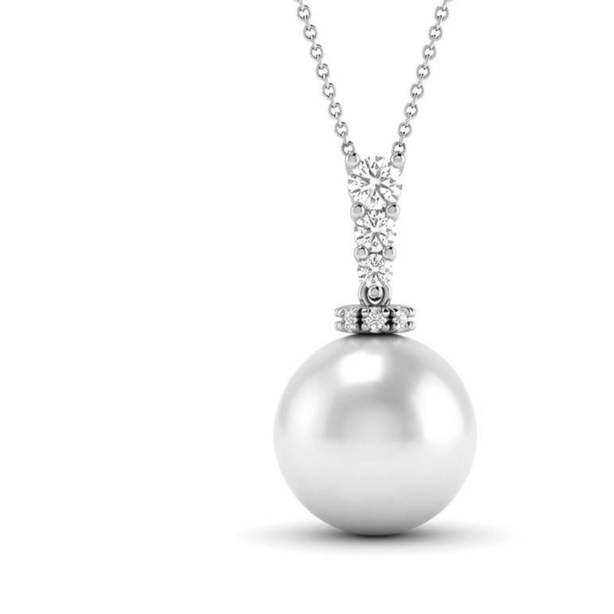 Collana Foè gioielli in oro bianco con pendente con perla e diamanti