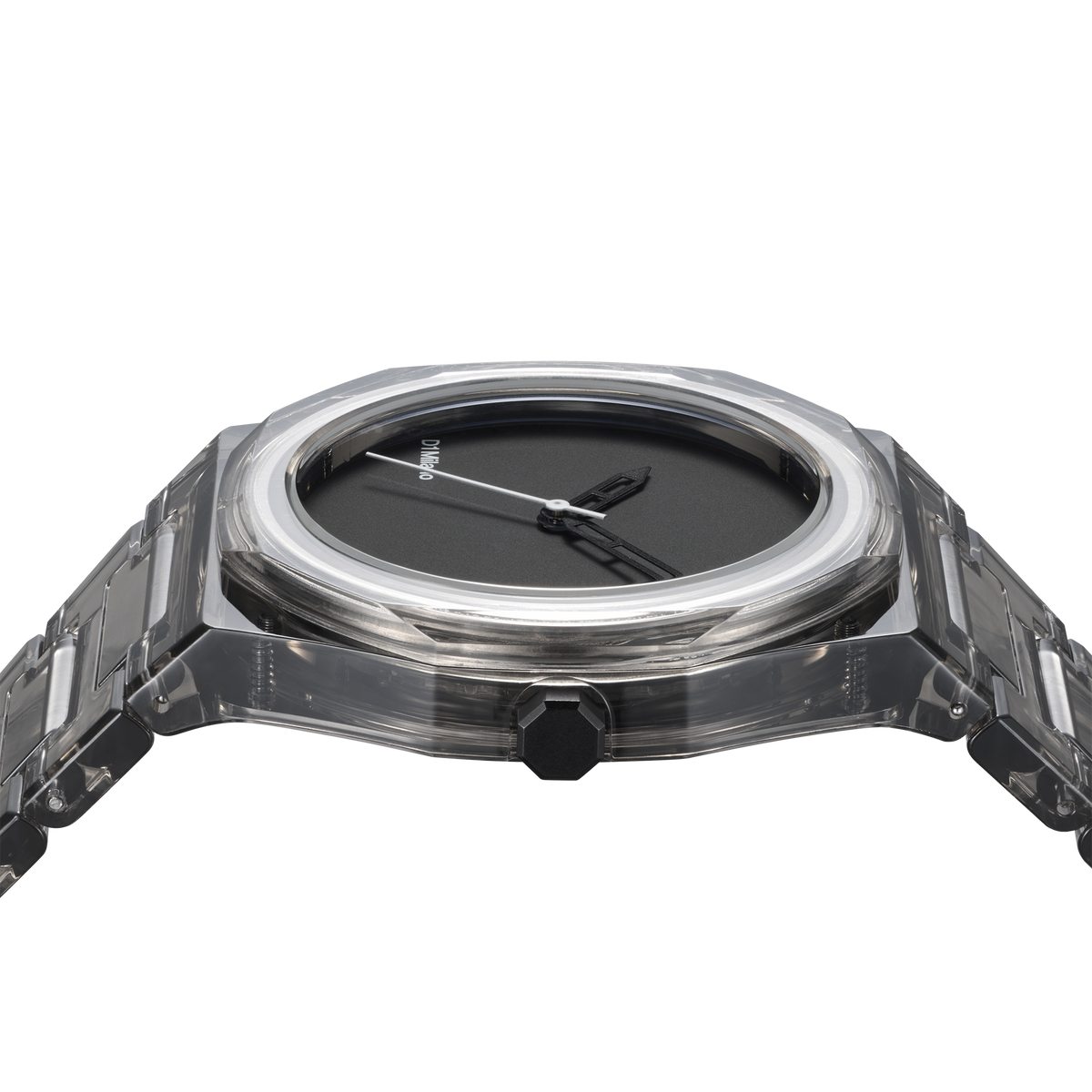 Orologio D1 Milano in nylon trasparente con quadrante nero