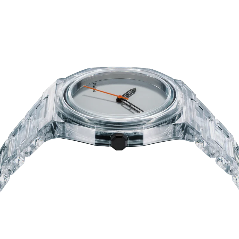 Orologio D1 Milano in nylon azzurro trasparente con quadrante azzurro