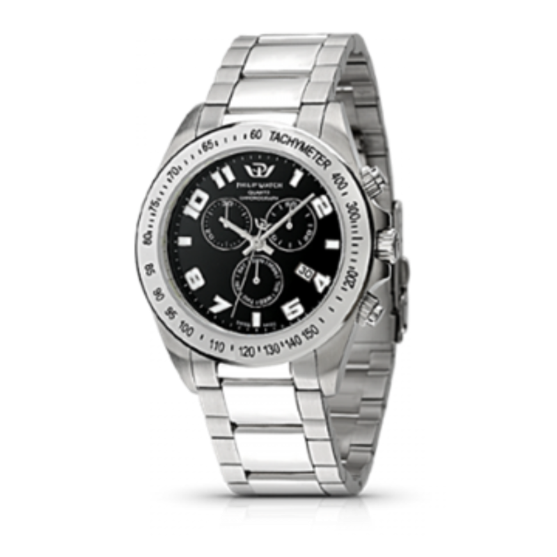 Orologio Philip watch caribbean in acciaio e quadrante nero