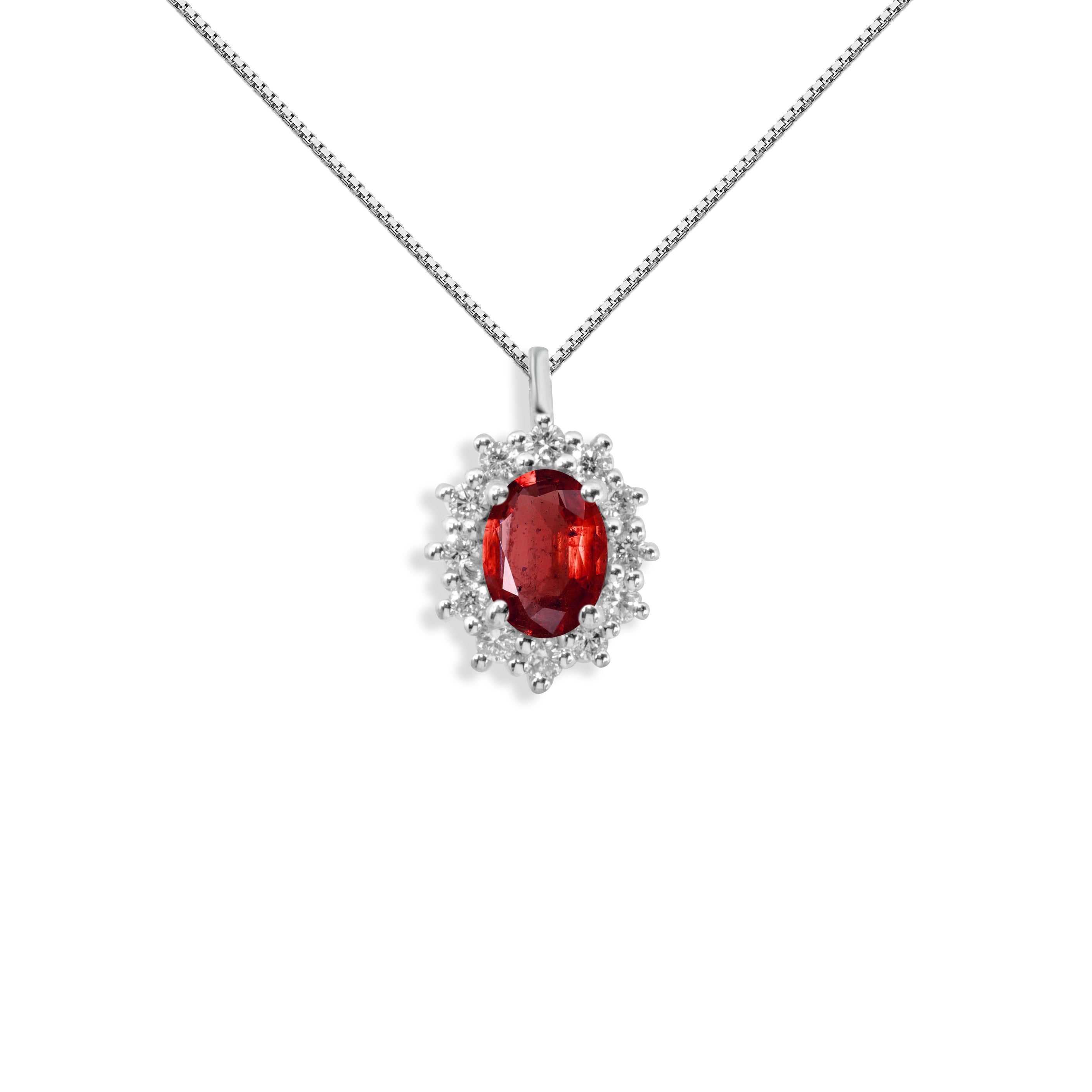 Collana Foè gioielli in oro bianco con rubino e diamanti
