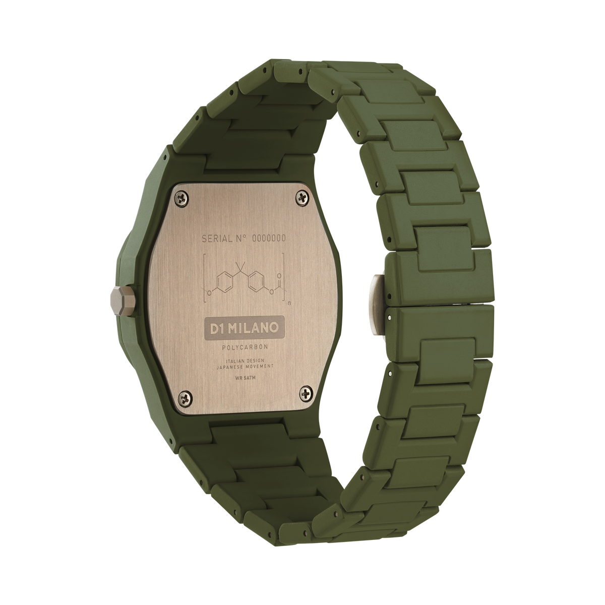 Orologio D1 Milano in policarbonato verde