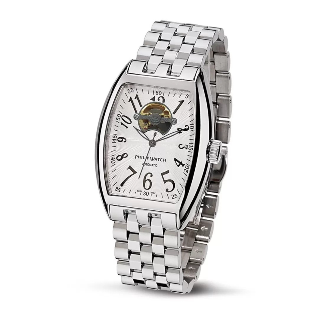 Orologio Philip Watch automatico in acciaio con cassa forma tonneau