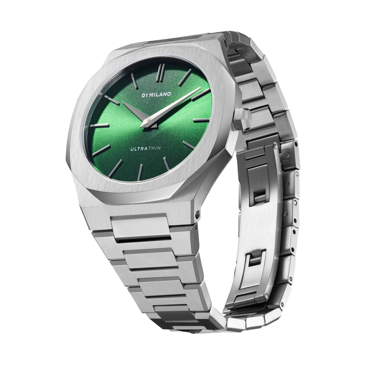 Orologio D1 Milano in acciaio con quadrante verde