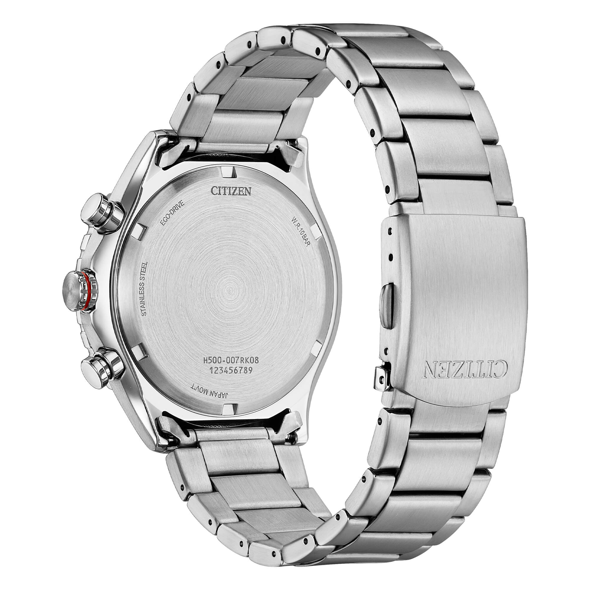 Orologio Citizen Eco-Drive cronografo in acciaio con quadrante nero