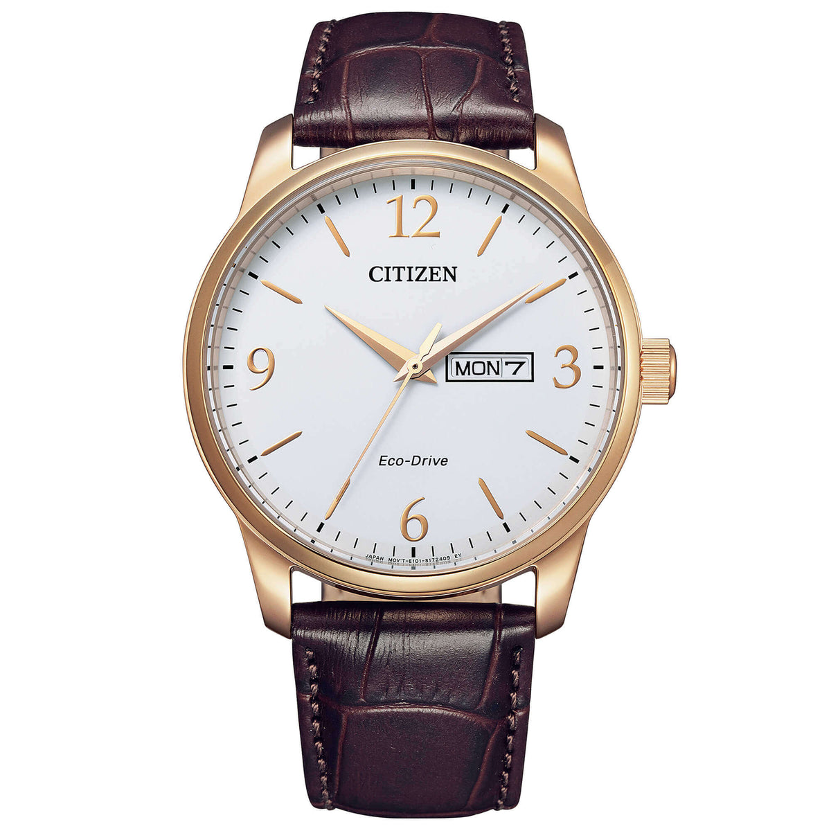 Orologio Citizen Eco-Drive con cassa in acciaio dorato cinturino in pelle