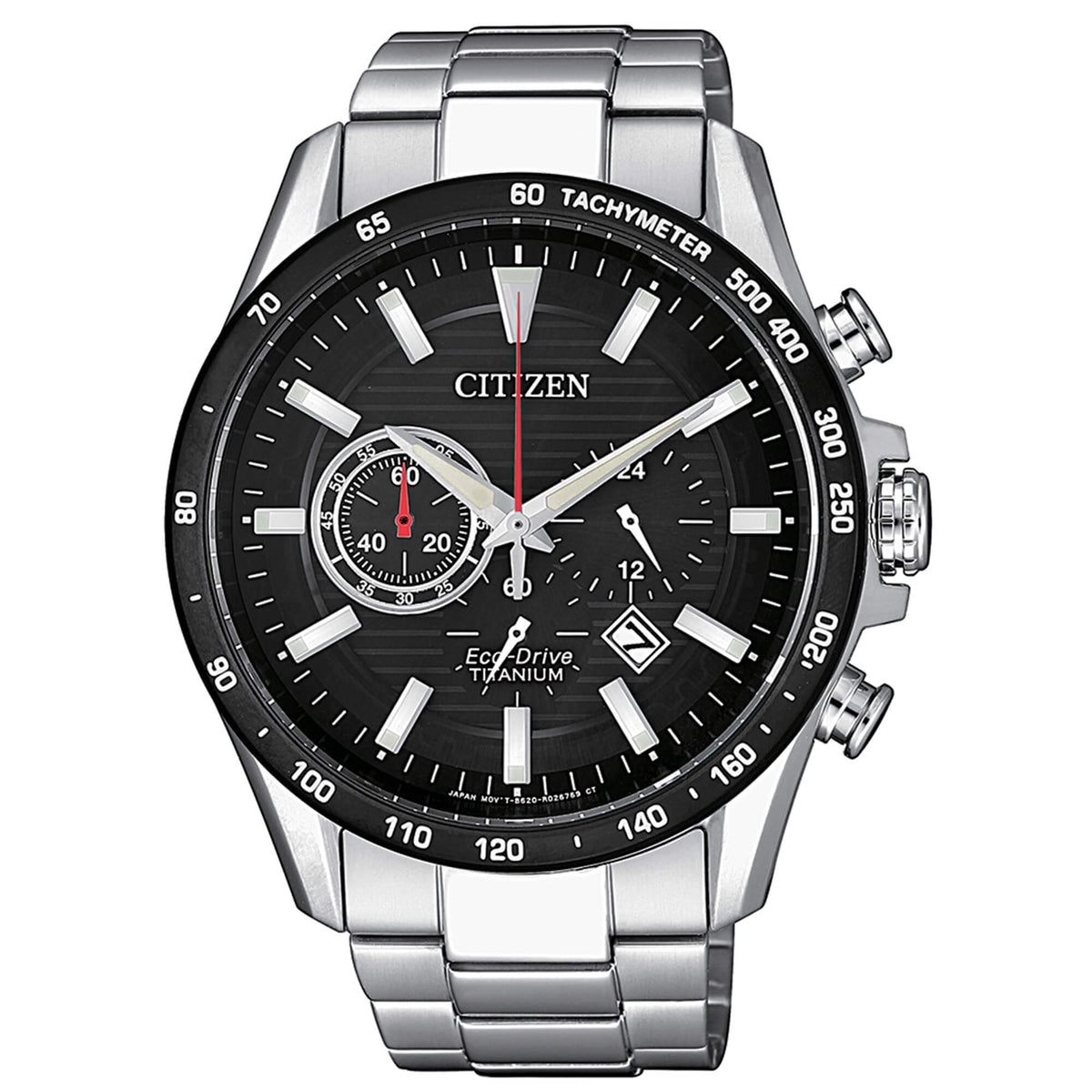 Orologio Citizen uomo super titanio crono con quadrante nero