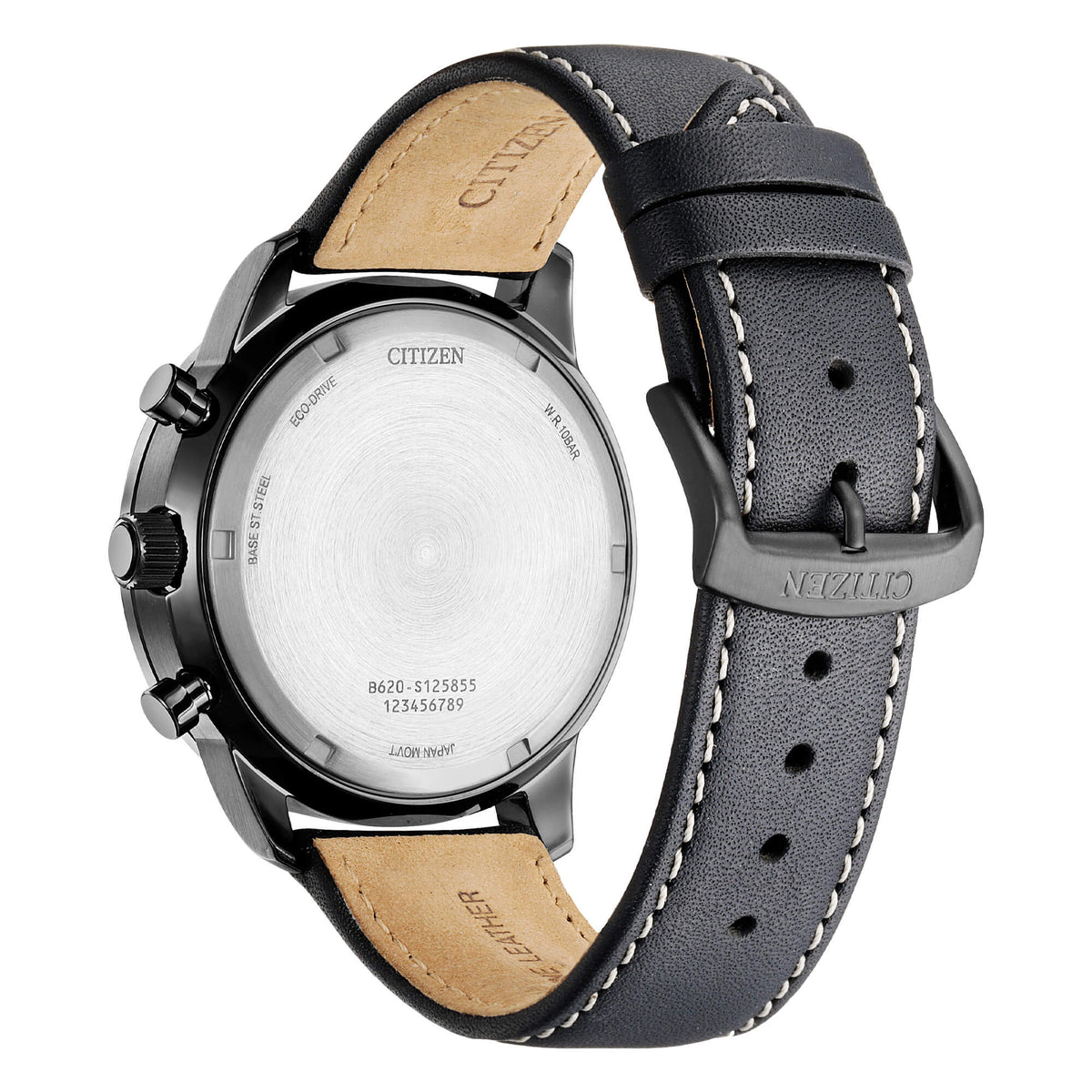 Orologio Citizen uomo crono eco drive quadrante luminous con cinturino in pelle nera