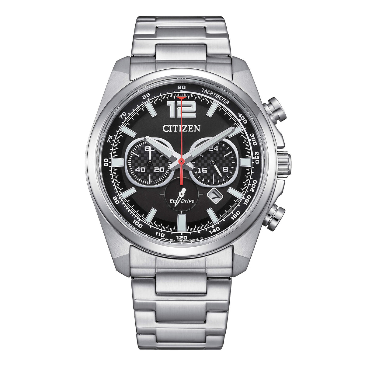 Orologio Citizen cronografo ecodrive in acciaio con quadrante nero