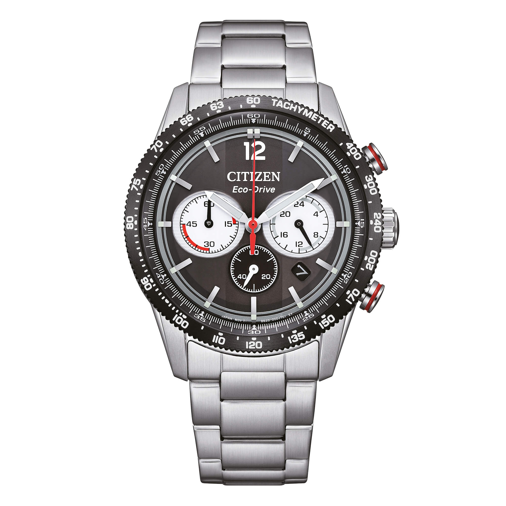 Orologio Citizen Eco-Drive cronografo in acciaio con quadrante grigio