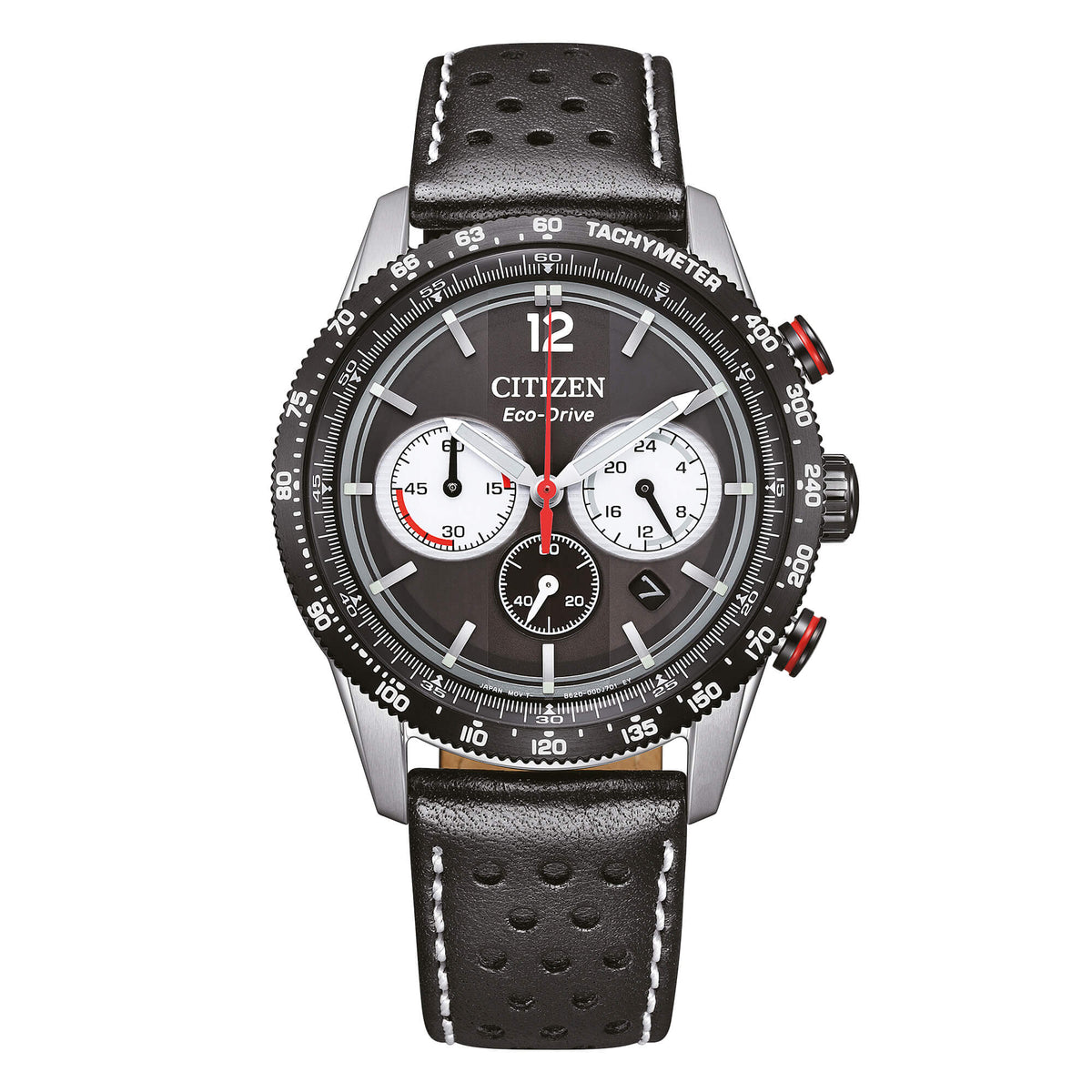 Orologio Citizen Eco-Drive cronografo con cassa in acciaio cinturino in pelle