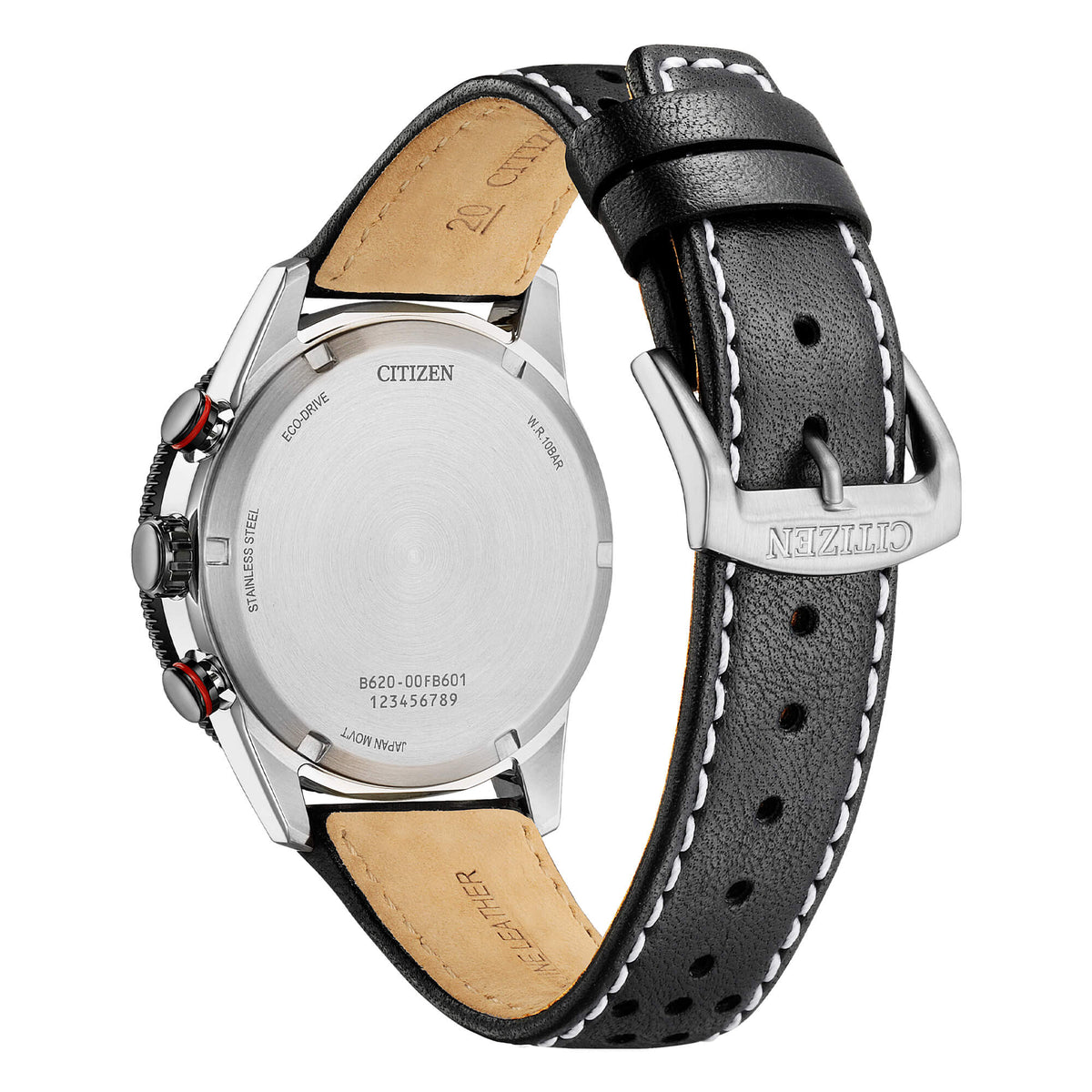 Orologio Citizen Eco-Drive cronografo con cassa in acciaio cinturino in pelle