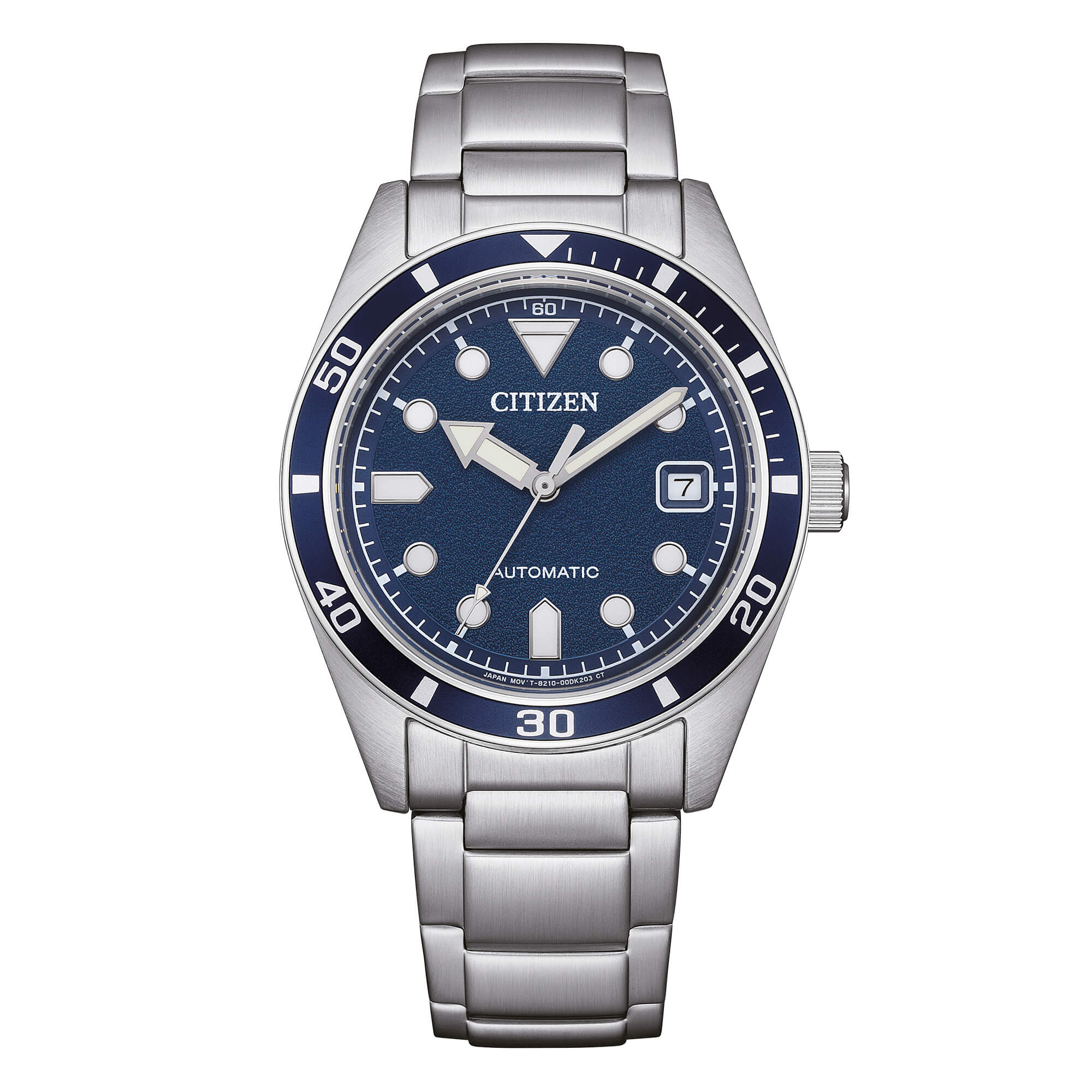 Orologio Citizen automatico in acciaio con quadrante blu nj0228-51l
