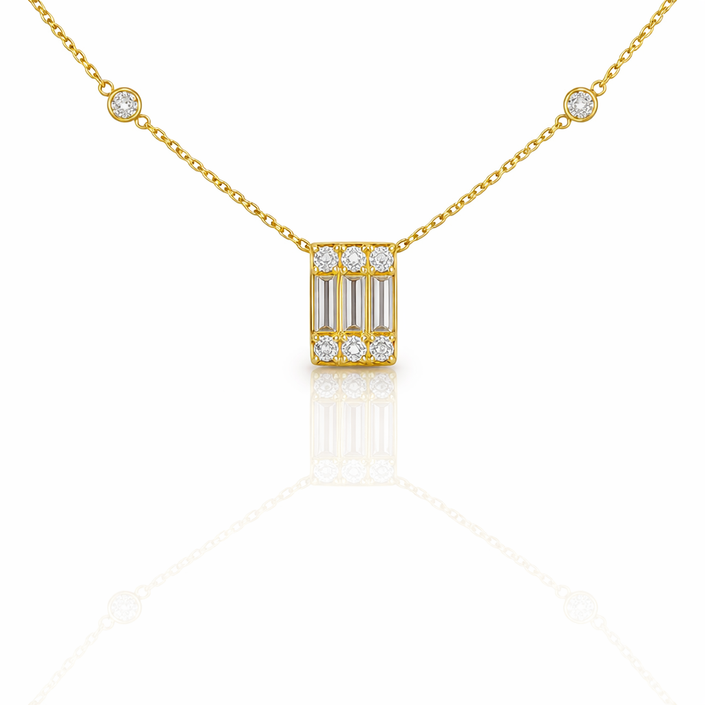 Collana Gianni Carità con catena in oro giallo con centrale in oro bianco con diamanti