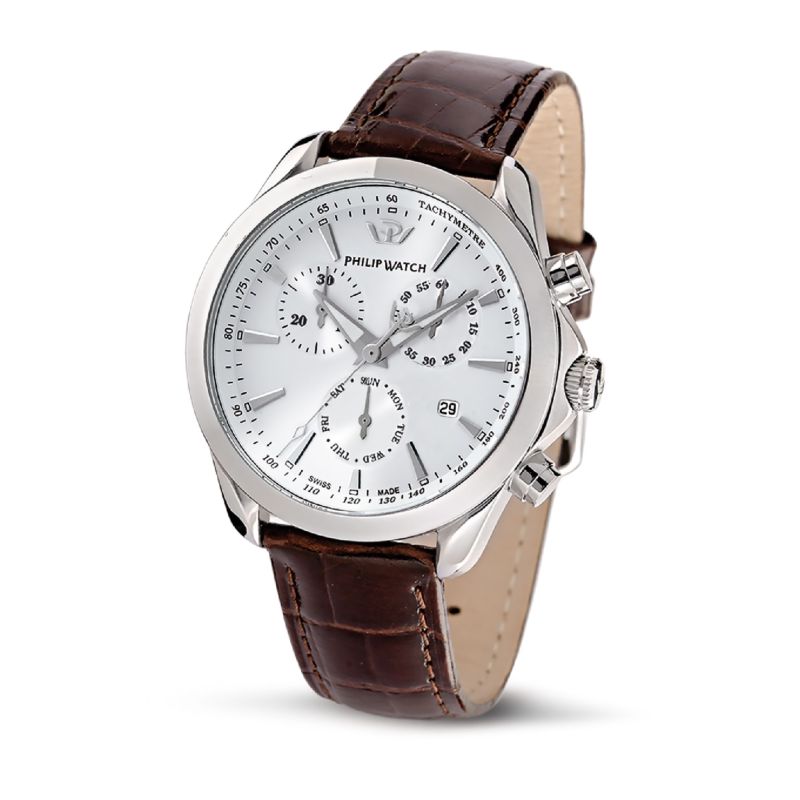 Orologio uomo Philip Watch cronografo con cassa 41mm e cinturino di pelle