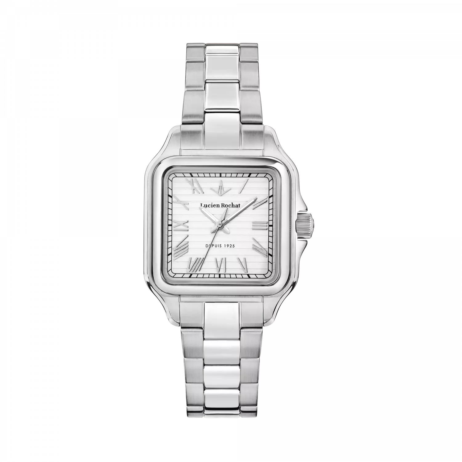 Orologio Lucien Rochat uomo epoqu in acciaio con cassa quadrata e quadrante silver