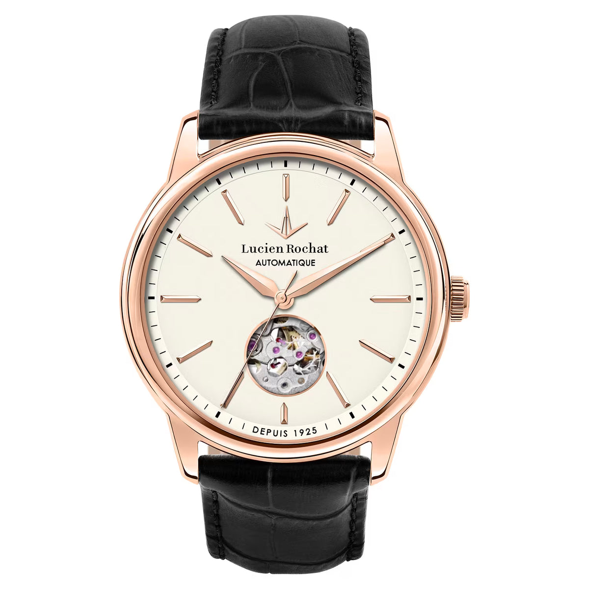 Orologio Lucien Rochat automatico cassa rosata con quadrante bianco