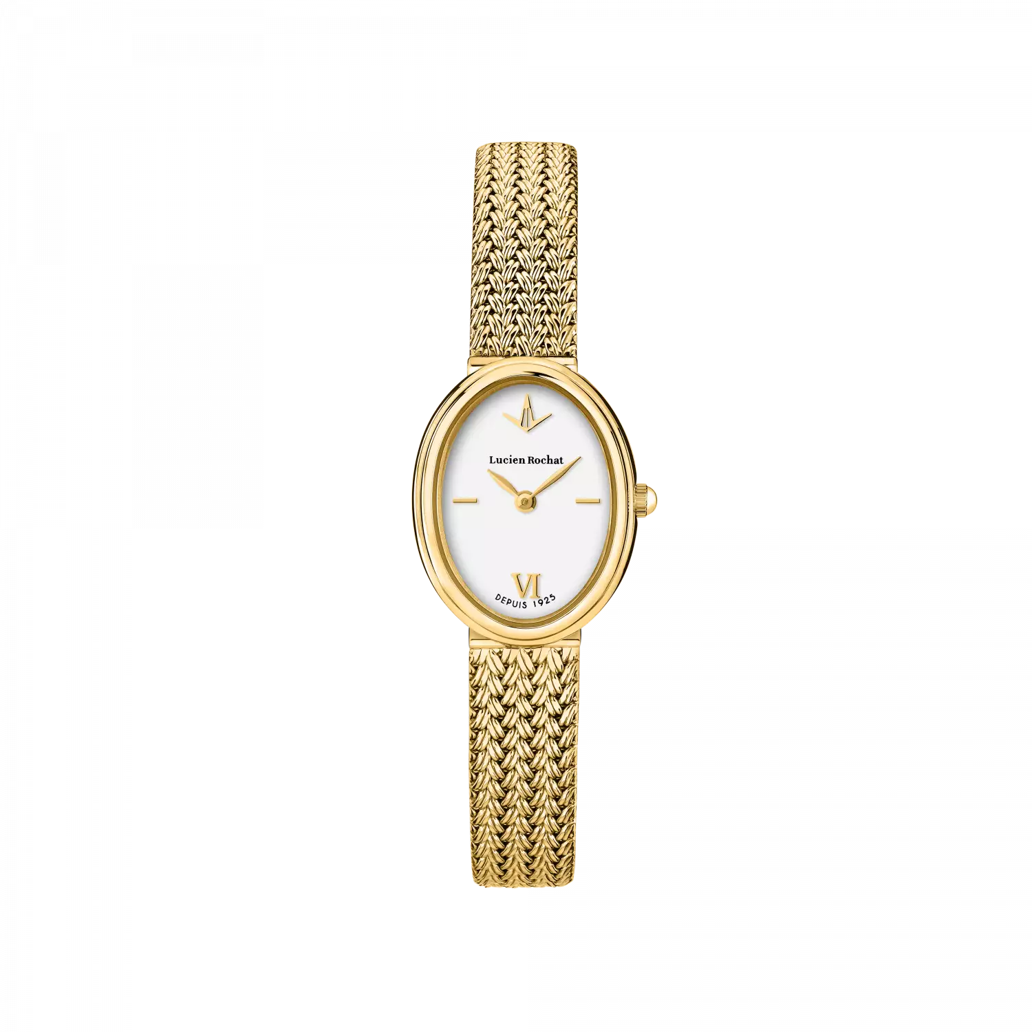 Orologio Lucien Rochat precieux donna in acciaio dorato bracciale mesh con quadrante silver