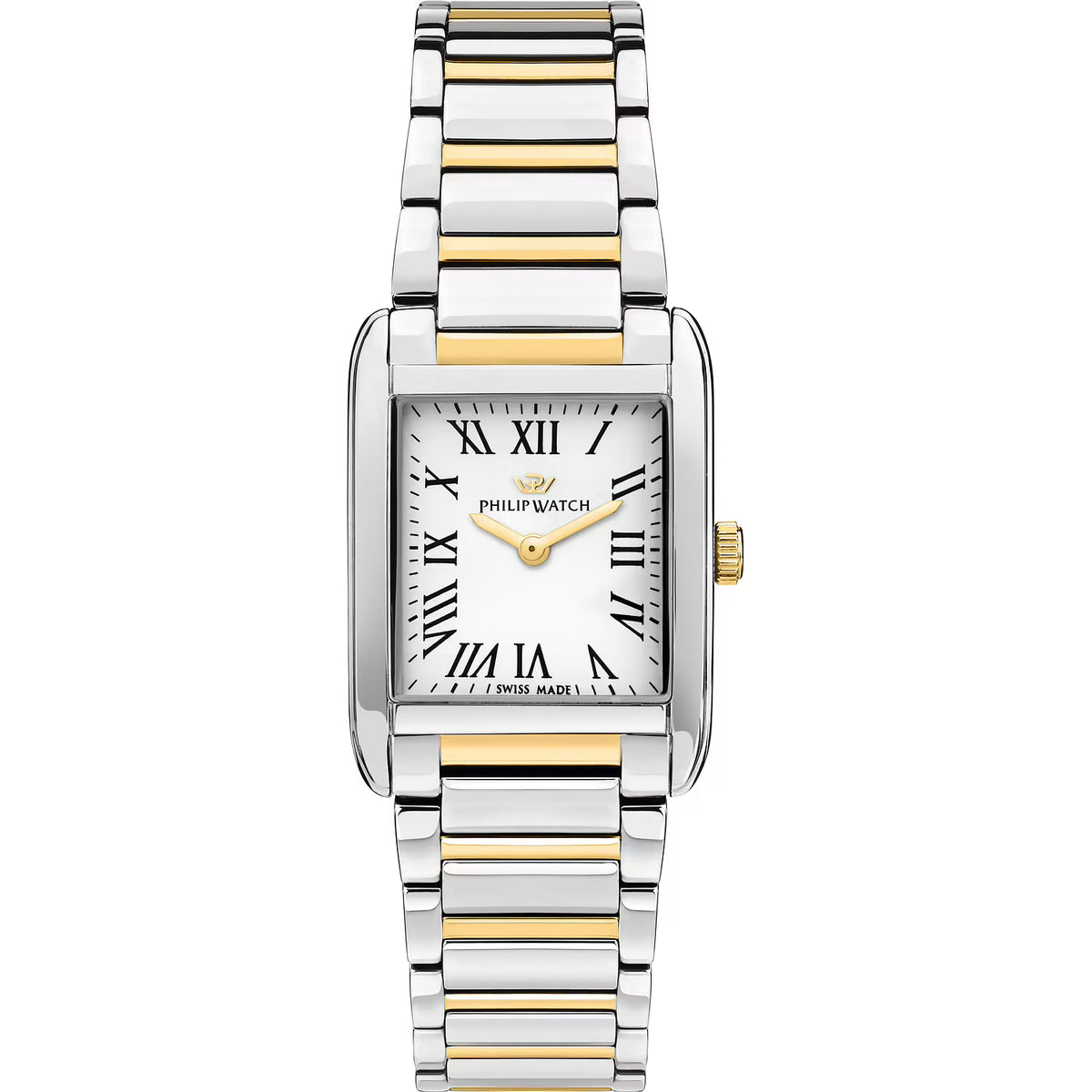 Orologio Philip Watch Museum donna in acciaio bicolore con cassa quadrata con indici a numeri romani